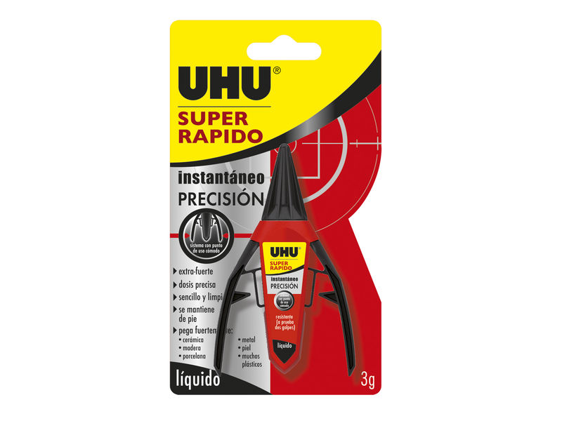 UHU - Super Rápido Precisión 3GR. INSTANTANEO SUPER RAPIDO. PTA FACIL MAYOR PRECISION DE PEGADO (Ref.36566)