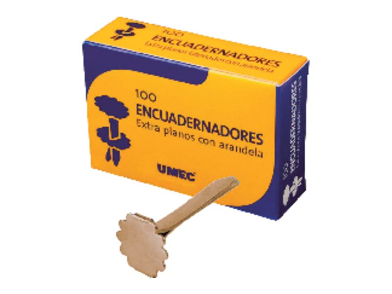 UMEC - Encuadernadores con Arandela Caja 100 Ud 50mm Extraplanos y latonados (Ref.U301401)