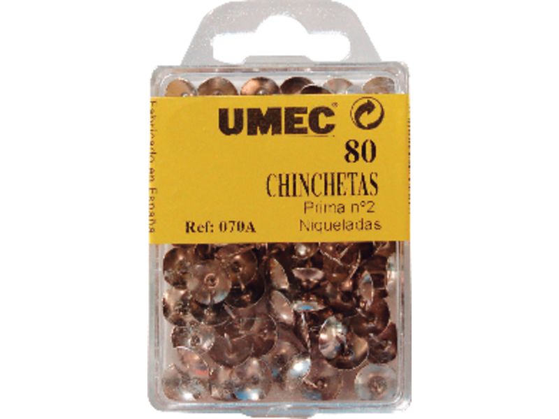 UMEC - Chinchetas Niqueladas Caja 50 Ud 10 mm U (Ref.100204)