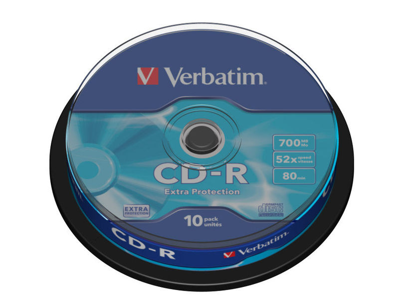 VERBATIM - Cd-R Datalife Bobina 10 ud 700Mb (CANON L.P.I. 0,8€ Incluido) (Ref.43437)