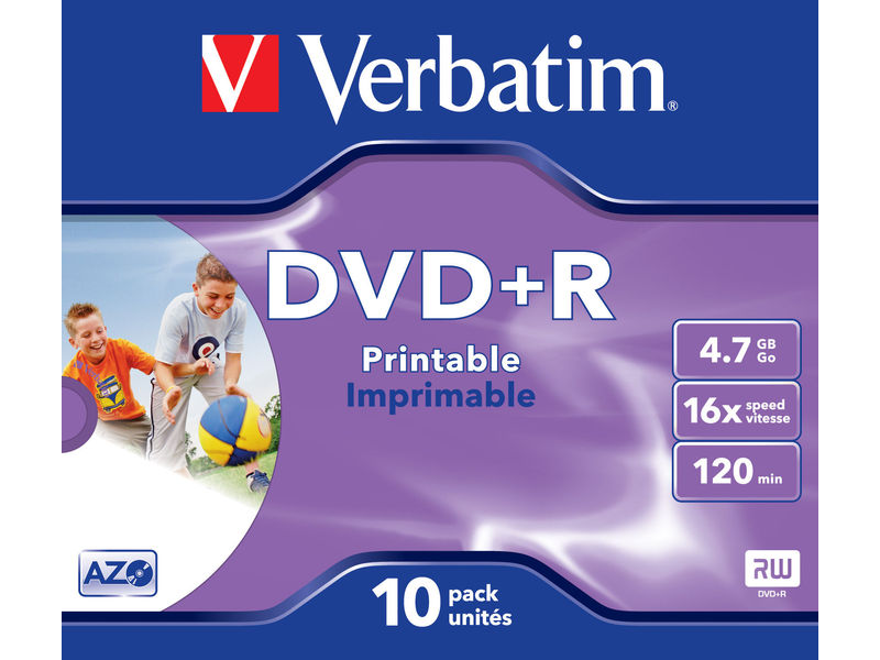 VERBATIM - Dvd+R Advanced azo Caja 10 16X 4.7GB (CANON L.P.I. 2,1€ Incluido) (Ref.43508)