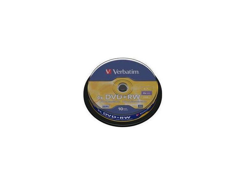 VERBATIM - Dvd+Rw Advanced Serl Bobina 10 ud 4X 4.7GB (CANON L.P.I. 2,8€ Incluido) (Ref.43488)