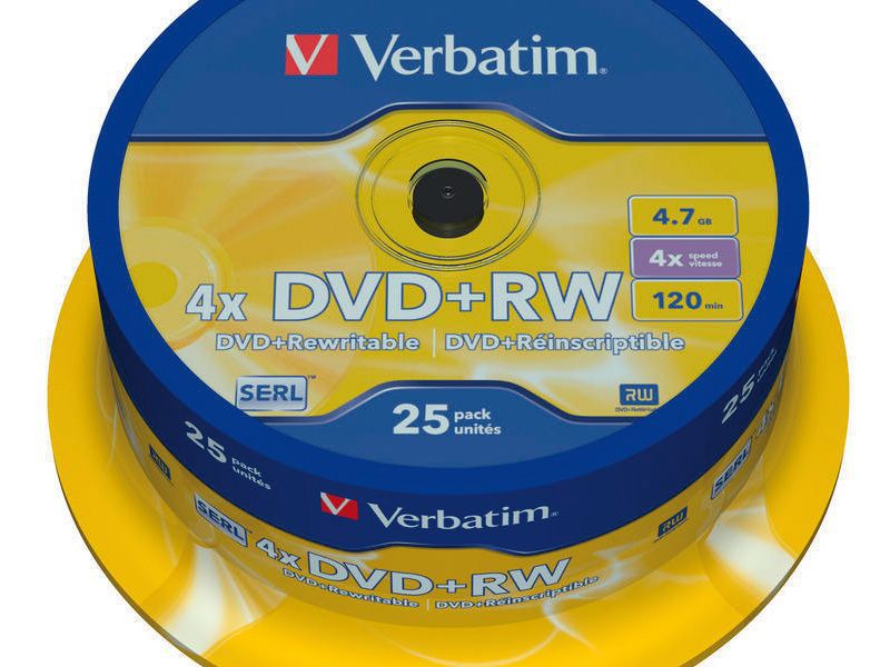 VERBATIM - Dvd+Rw Advanced Serl Bobina 25 4X 4.7GB (CANON L.P.I. 7€ Incluido) (Ref.43489)
