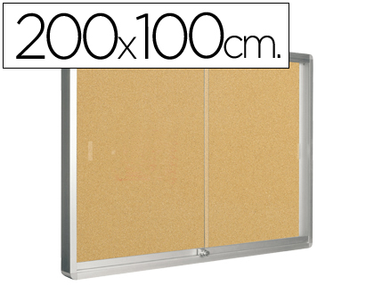 Q-CONNECT - VITRINA DE ANUNCIOS MARCO DE ALUMINIO 1000 X 2000 MM (Ref.KF03590)