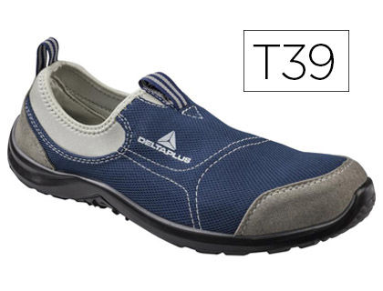 DELTAPLUS - ZAPATOS DE SEGURIDAD DE POLIESTER Y ALGODON CON PLANTILLA Y PUNTERA - COLOR AZUL MARINO TALLA 39 (Ref.MIAMIS1PGB39)