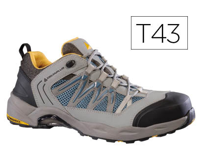 DELTAPLUS - ZAPATOS DE SEGURIDAD TREK DE PIEL SERRAJE PUNTERA Y SUELA COMPOSITE GRIS TALLA 43 (Ref.PERTUIS-S1P-43)