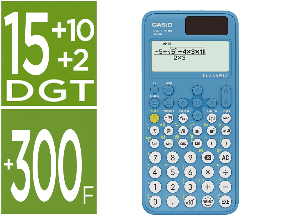 CASIO - Calculadora Científica FX-85 SP CW (63x192 puntos) 10+2 dígitos - AZUL (Ref.FX-85SP CW)