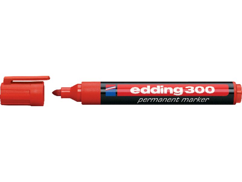 EDDING - 300 MARCADOR PERMANENTE PUNTA CONICA TRAZO 1.5-3 MM ROJO. (Ref.300-02)