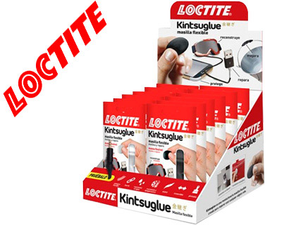 LOCTITE - Expositor 16 masillas flexibles Kintsuglue. 8 blísters masilla blanca y 8 negra. (Ref.2269706)