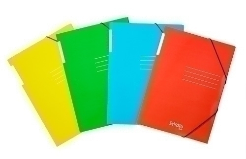 PARDO - Carpeta solapas y cierre gomas,cartón brillo 500grs,tarjetero en lomo,folio,azul (Ref.925603)