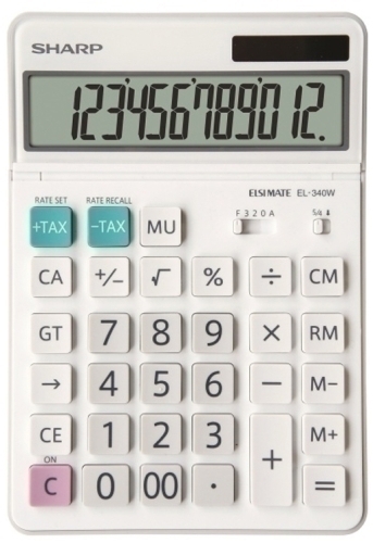 SHARP - Calculadora sobremesa 12 Digitos Blanco (Ref.SH-EL340W)