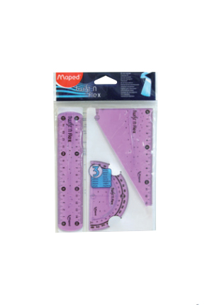 MAPED - Kit regla, escuadra y cartabón flexible (Ref.895024)
