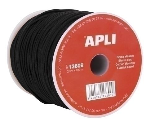 APLI - BOBINA 100M. GOMA ELÁSTICA DE 2MM. MUY RESISTENTE (Ref.13809)