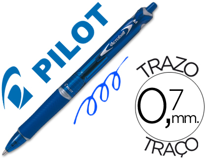 PILOT - BOLIGRAFO ACROBALL AZUL TINTA ACEITE PUNTA DE BOLA DE 1,0MM RETRACTIL (Ref.BAB-15M-L-BG / NABA)