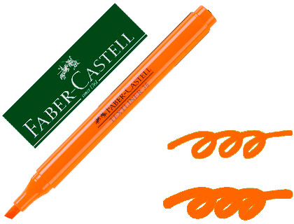 FABER CASTELL - Marcador fluorescente TEXTLINER 38.Cuerpo translúcido. Naranja fluorescente (Ref.157715)