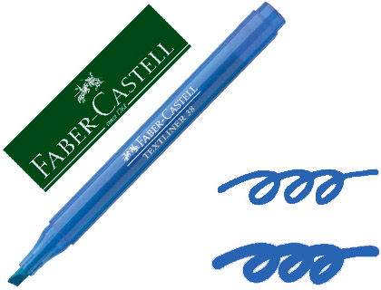 FABER CASTELL - Marcador fluorescente TEXTLINER 38. Cuerpo translúcido. Azul fluorescente (Ref.157751)