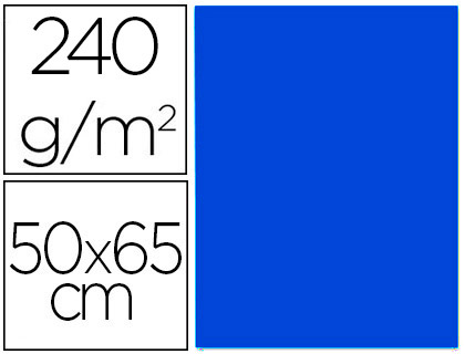 LIDERPAPEL - CARTULINA 50X65 CM 240G/M2 AZUL ZAFIRO PAQUETE DE 25 UNIDADES (Ref.CX81)