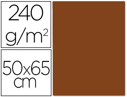 LIDERPAPEL - CARTULINA 50X65 CM 240G/M2 MARRON ESCOLAR PAQUETE DE 25 UNIDADES (Ref.CX88)