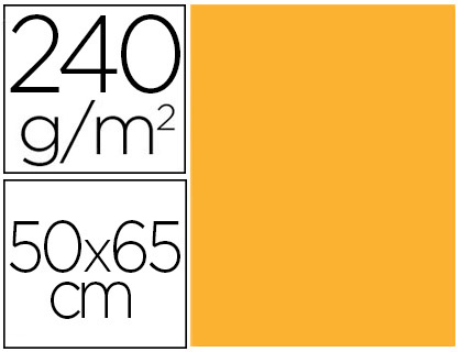 LIDERPAPEL - CARTULINA 50X65 CM 240G/M2 ORO PAQUETE DE 25 UNIDADES (Ref.CX93)