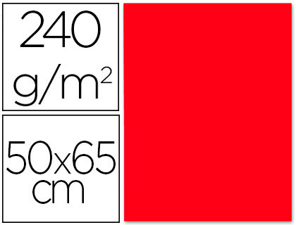 LIDERPAPEL - CARTULINA 50X65 CM 240G/M2 ROJO NAVIDAD PAQUETE DE 25 UNIDADES (Ref.CX96)