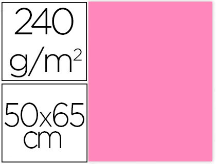 LIDERPAPEL - CARTULINA 50X65 CM 240G/M2 ROSA PAQUETE DE 25 UNIDADES (Ref.CX98)