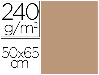 LIDERPAPEL - CARTULINA 50X65 CM 240G/M2 SEPIA PAQUETE DE 25 UNIDADES (Ref.CX99)