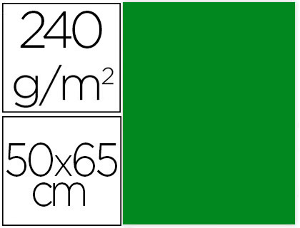 LIDERPAPEL - CARTULINA 50X65 CM 240G/M2 VERDE NAVIDAD PAQUETE DE 25 UNIDADES (Ref.CT31)