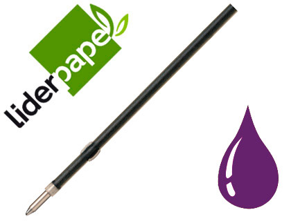 LIDERPAPEL - RECAMBIO BOLIGRAFO GUMMY TOUCH RETRACTIL 1,0 MM TINTA VIOLETA BOLSA 10 UDS (Ref.BO21)