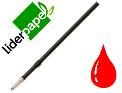 LIDERPAPEL - RECAMBIO BOLIGRAFO GUMMY TOUCH RETRACTIL 1,0 MM TINTA ROJA BOLSA 10 UDS (Ref.BO17)