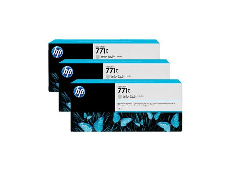 HP ( HEWLETT PACKARD ) - Cartuchos ORIGINALES Inyección De Tinta 771C Gris Pack 3 (Ref.B6Y38A)