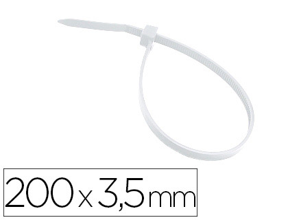 3M - BRIDA PARA INTERIOR BLANCA 200X3,5 MM BOLSA DE 100 UNIDADES (Ref.KE234000104)