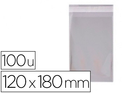 APLI - BOLSA POLIPROPILENO 120X180 MM TRANSPARENTE CIERRE ADHESIVO PAQUETE DE 100 UNIDADES (Ref.16221)
