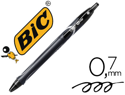 BIC - BOLIGRAFO GELOCITY QUICK DRY RETRACTIL TINTA GEL NEGRO PUNTA DE 0,7 MM (Ref.949873)
