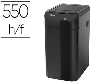 FELLOWES - DESTRUCTORA DE DOCUMENTOS AUTOMAX 550C CAPACIDAD DE CORTE 550 HOJAS PARTICULAS DESTRUYE GRAPAS (Ref.4963101)