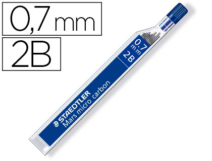 STAEDTLER - MINAS MARS MICRO GRAFITO 0,7mm &quot;2B&quot; TUBO 12nuid. (Ref.250 07-2B)