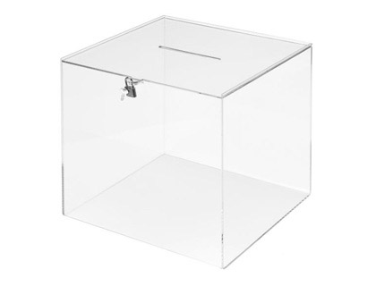 ARCHIVO 2000 - URNA ELECTORAL CUADRADA CON LLAVE METACRILATO 3 MM 300X300X300 MM (Ref.DE596902 CS TP)