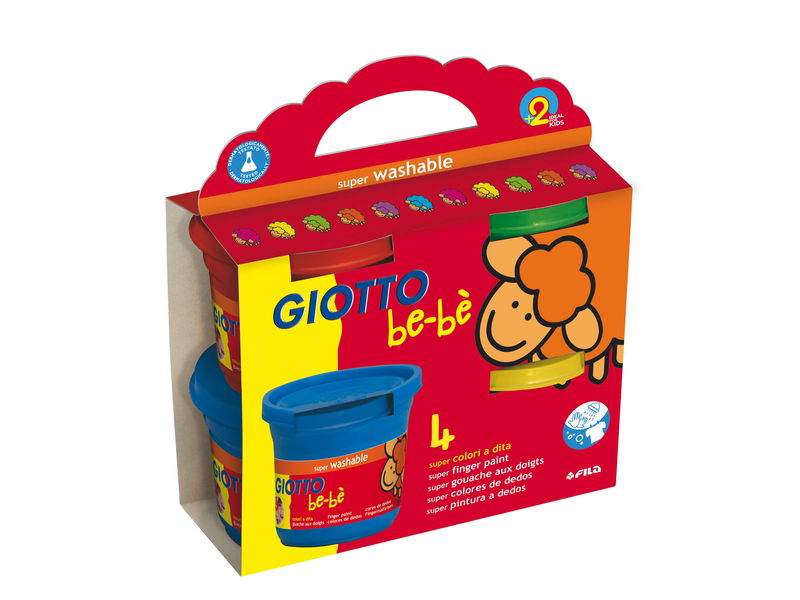 GIOTTO - Be-Bè CAJA 4 COLORES PINTURA DEDOS 150G. (Ref.467200)