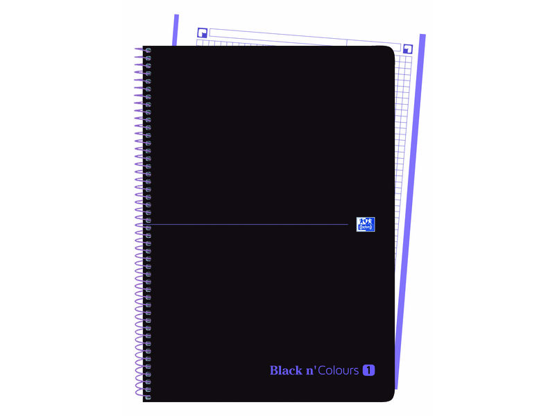 OXFORD - Cuaderno 1T Plástico A4+80H 5X5 Malva (Ref.400088228)