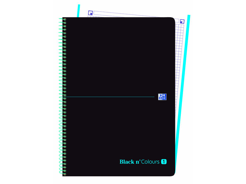OXFORD - Cuaderno 1T Plástico A4+80H 5X5 Turquesa (Ref.400088242)