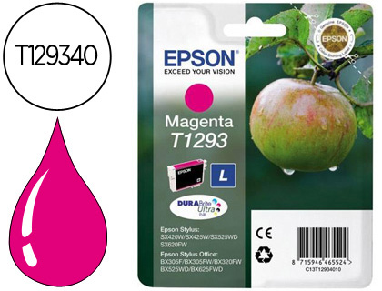 EPSON - Cartuchos ORIGINALES Inyección De Tinta INY MAG 7ML T129 (Ref.C13T12934012)