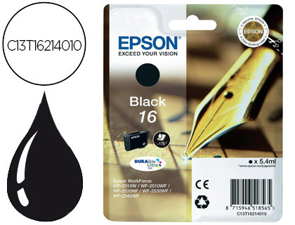 EPSON - Cartuchos ORIGINALES Inyección De Tinta INY NG DURA16 175P (Ref.C13T16214012)