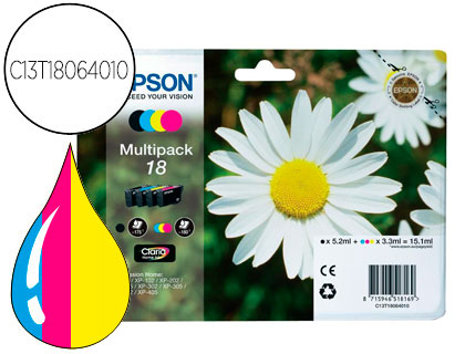 EPSON - Cartuchos ORIGINALES Inyección De Tinta INY PK-4 CMAN 18 (Ref.C13T18064012)