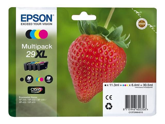 EPSON - Cartuchos Inyección Tinta ORIGINALES 29XL Pack 4 COLORES (Ref.C13T29964012)