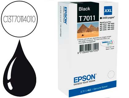 EPSON - Cartuchos ORIGINALES Inyección De Tinta INY T7011XXL NG (Ref.C13T70114010)
