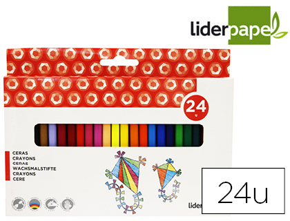 LIDERPAPEL - LAPICES CERA CAJA DE 24 COLORES (Ref.BD26)