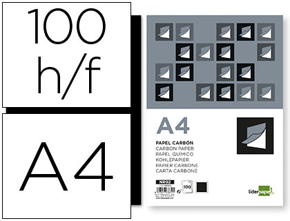 LIDERPAPEL - PAPEL CARBON FILM NEGRO TAMAÑO DIN A4 CAJA DE 100 HOJAS (Ref.NR02)