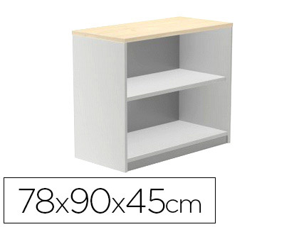 ROCADA - ARMARIO CON DOS ESTANTES SERIE STORE 78X90X45 CM ACABADO AB04 ALUMINIO/BLANCO (Ref.1004AB04)