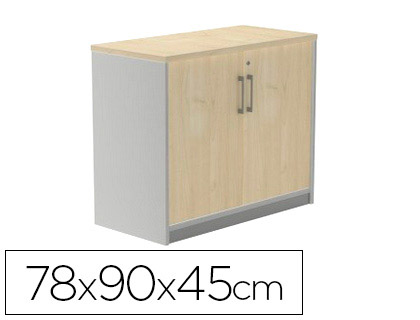 ROCADA - ARMARIO CON DOS PUERTAS SERIE STORE 78X90X45 CM ACABADO AB04 ALUMINIO/BLANCO (Ref.1005AB04)