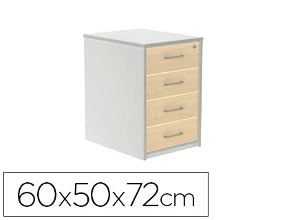 ROCADA - CAJONERA CON CUATRO CAJONES SERIE STORE 60X50X72 CM ACABADO AB04 ALUMINIO/BLANCO (Ref.4005AB04)