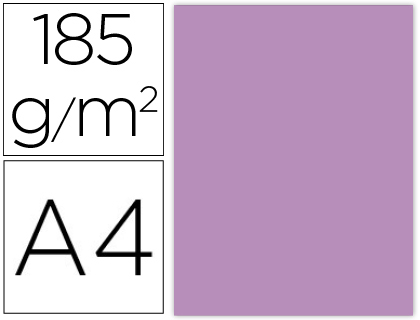 GUARRO - CARTULINA DIN A4 MALVA 185 GR PAQUETE DE 50 H (Ref.C400108140)